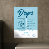 Consignes pour sèche-linge - Affiche pour laverie