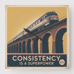 Consistent zijn is een superkracht vierkante klok