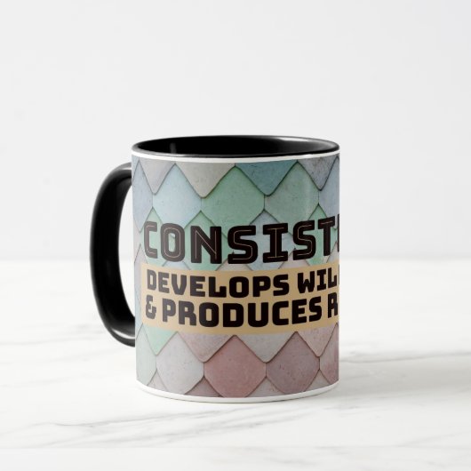 Consistentie ontwikkelt Willpower Mok (Voorkant links)