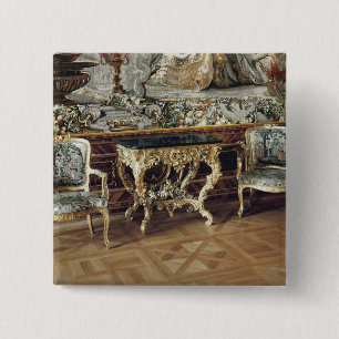 Console-tafel en twee armstoelen, 1745 vierkante button 5,1 cm