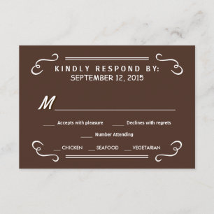 Consommer Boire et RSVP Chocolat Brown Mariage Rép