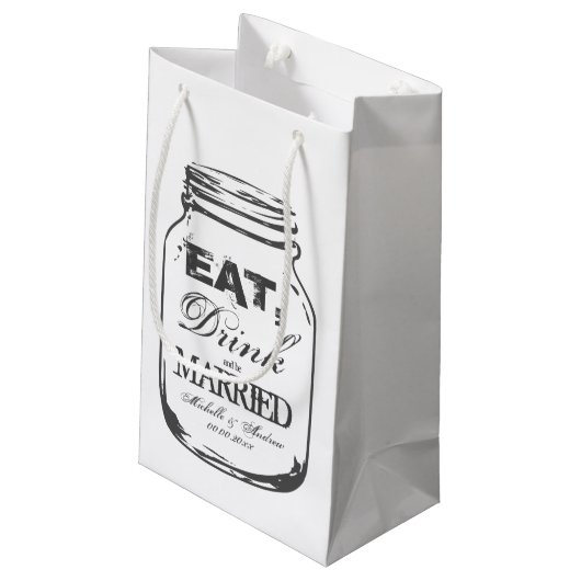 Consommer boire marié mason bocal mariage sacs cad (Dos Angle)