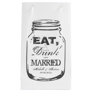 Consommer boire marié mason bocal mariage sacs cad