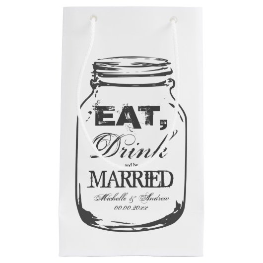 Consommer boire marié mason bocal mariage sacs cad (Devant)