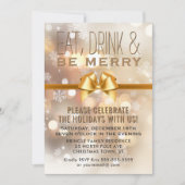 Consommez Soit Merry Gold Fête Invitation (Devant)