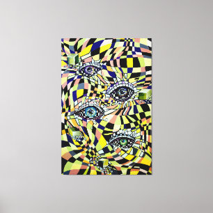 Conspiratie Alle Zien Oog Waterverf Kunstwerk Canvas Afdruk