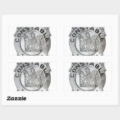 Constable Badge Rechthoekige Sticker (Vel)