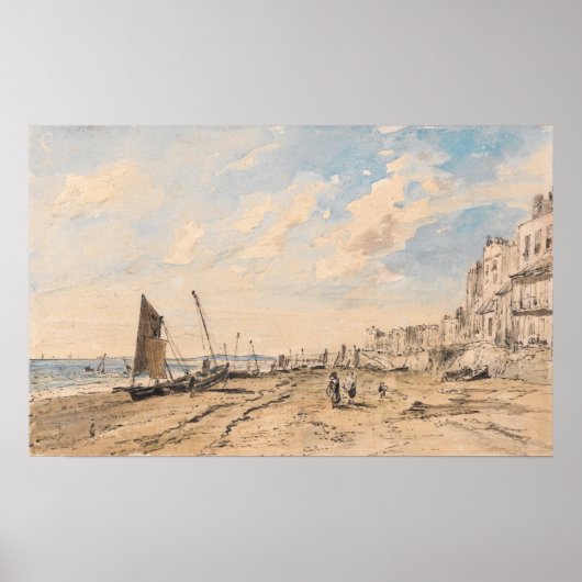 Constable - Brighton Beach kijkend naar het westen Poster (Voorkant)