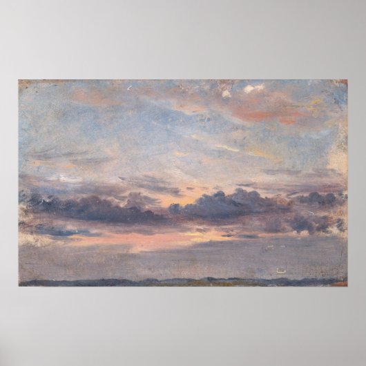 Constable - Een wolkenstudie zonsondergang Poster (Voorkant)