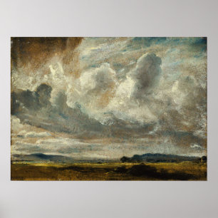 Constable - onderzoek van wolken over een landscha poster