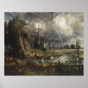 Constable - Salisbury kathedraal van de meadows Poster