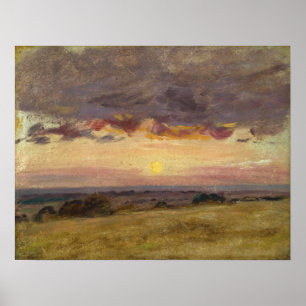 Constable - zomeravond met wolken uit Stormen Poster