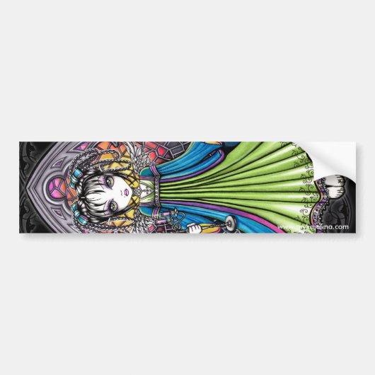 Constance Glas in lood Sunset Angel Bumpersticker (Voorkant)