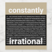 Constant irrationeel wijn etiket (Enkel label)
