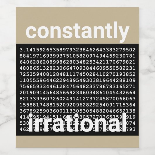Constant irrationeel wijn etiket (Enkel label)