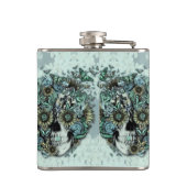 Constante, bleke blauwe vlinderschedel heupfles (Achterkant)