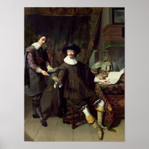 Constantijn Huygens en zijn griffier, 1627 Poster