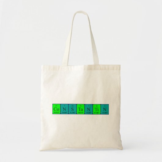 Constantin periodieke tabelnaam canvas tas (Voorkant)