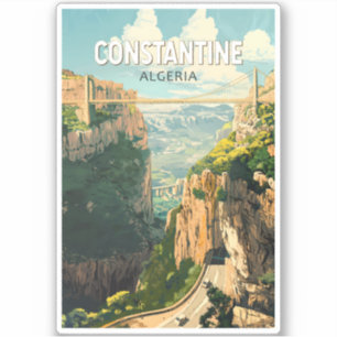 Constantine Algeria Travel Art Vintage Sticker
