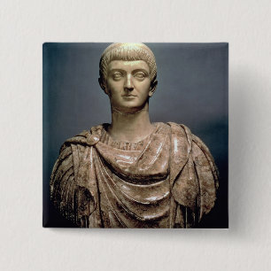 Constantine I (c.274-337) c.350 AD (marmer) Vierkante Button 5,1 Cm