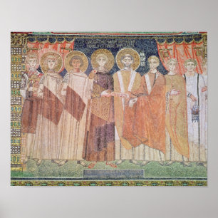 Constantine IV die aan bisschop voorrechten toeken Poster