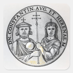 Constantine VI en zijn moeder Irene Vierkante Sticker