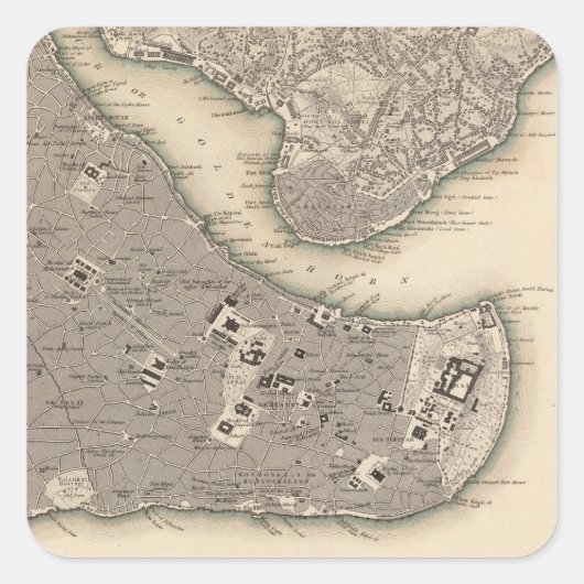 Constantinopel Stambool Vierkante Sticker (Voorkant)