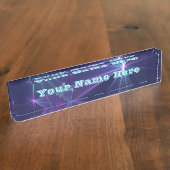 Constellatie, Abstracte Fantasy Fractal Art Text Naambordje (Zijkant)