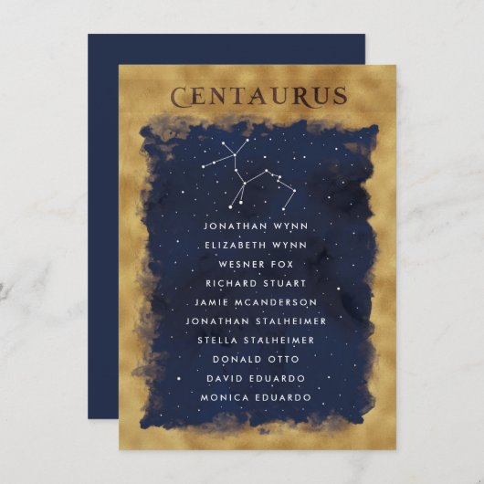 Constellatie Celestial Zitgrafiek CENTAURUS (Voorkant / Achterkant)
