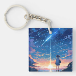 Constellatie met vallende sterren sleutelhanger