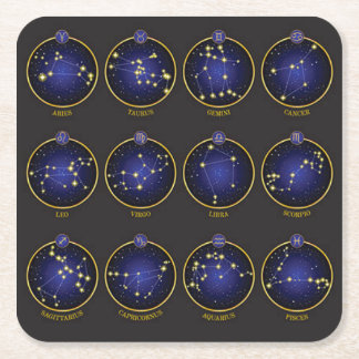 Constellatie-Onderzetters Vierkante Kartonnen Onderzetter
