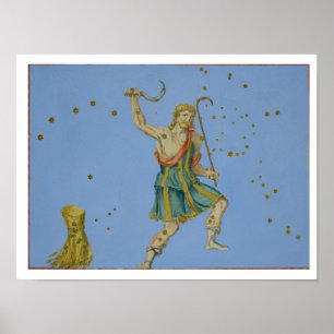 Constellatie van Bootes uit 'Uranometria' door Joh Poster