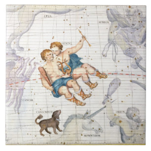 Constellatie van Gemini met Canis Minor, bord 13 Tegeltje