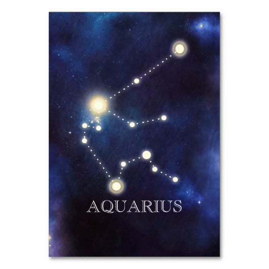 Constellation | Aquarius | Numéro de table mariage (Dos)