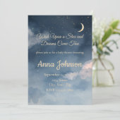 Constellation Baby Shower Invitation | Watercolor Kaart (Staand voorkant)