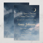 Constellation Baby Shower Invitation | Watercolor Kaart (Voorkant / Achterkant)