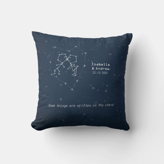 Constellation d'amour - coussin d'anniversaire de (Recto)