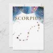 Constellation de scorpies, numéro de table céleste (Dos)