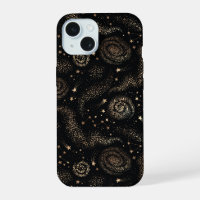Constellation d'étoiles dorées motif galaxie