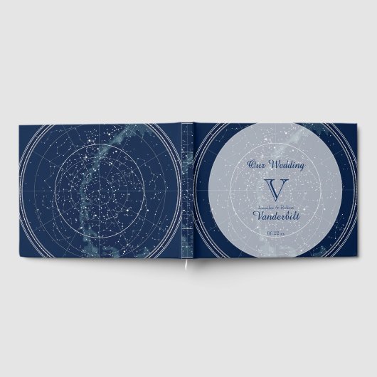 Constellation Night Sky Bruiloft Gastenboek (Volledig)
