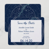 Constellation Night Sky Wedding Save the Date (Voorkant / Achterkant)