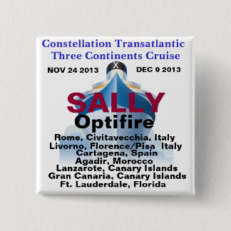 Constellation Transatlantic Three Continent Cruise Vierkante Button 5,1 Cm