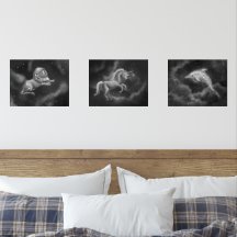 Constellations de lions, licorne et dauphins