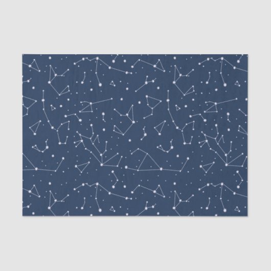 Constellations Starry Sky Navy Blue Tissuepapier (Voorkant)