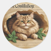 Constitution & Catnip - Sticker pour chat patrioti (Devant)
