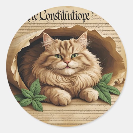 Constitution & Catnip - Sticker pour chat patrioti (Devant)