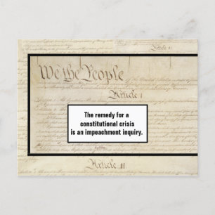 Constitutionele crisis Impeach Trump Briefkaart