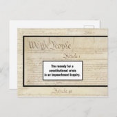 Constitutionele crisis Impeach Trump Briefkaart (Voorkant / Achterkant)
