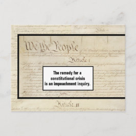 Constitutionele crisis Impeach Trump Briefkaart