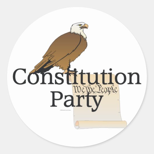 Constitutionele Partij t-shirt Ronde Sticker (Voorkant)